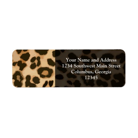 Leopardtryckbakgrund Returadress Etikett