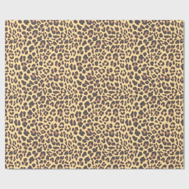 Leopardtryckdjur flår mönster presentpapper (Platt)