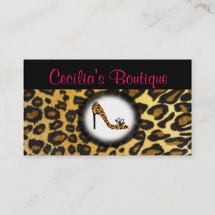 Leopardtrycket skor Boutiquevisitkorten Visitkort