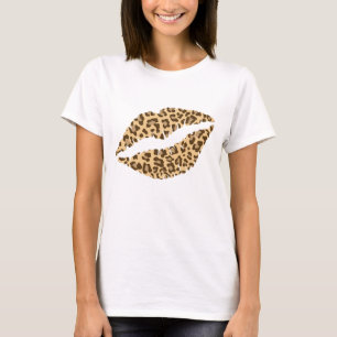 Leopardtryckläppar T Shirt