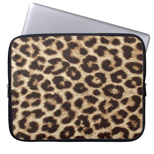Leopardtrycklaptop sleeve (Framsidan)
