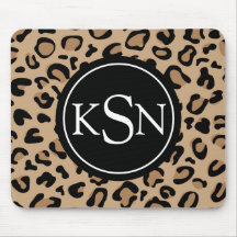 LeopardtryckMonogram Mousepad
