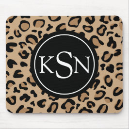 LeopardtryckMonogram Mousepad Musmatta