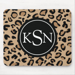 LeopardtryckMonogram Mousepad Musmatta