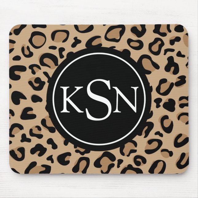 LeopardtryckMonogram Mousepad Musmatta (Framsidan)