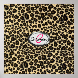 LeopardtryckMonogram Poster