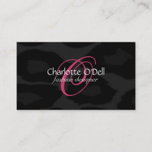 leopardtryckmonogram visitkort