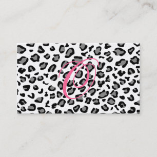 leopardtryckmonogram visitkort