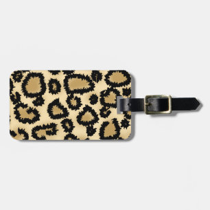 Leopardtryckmönster, brunt och Black. Bagagebricka