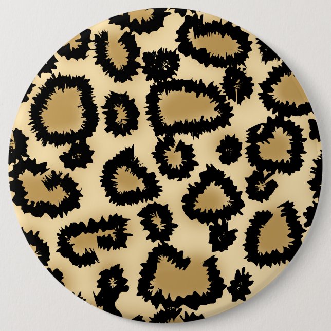 Leopardtryckmönster, brunt och Black. Knapp (Framsida)