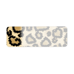 Leopardtryckmönster, brunt och Black. Returadress Etikett
