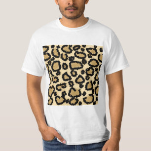 Leopardtryckmönster, brunt och Black. Tee