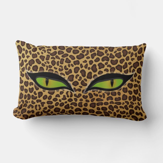 Leopardtryckmönster, katt ögadekorativ kudde (Framsida)