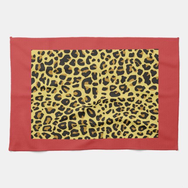 Leopardtryckta kökshanddukar (Horisontell)