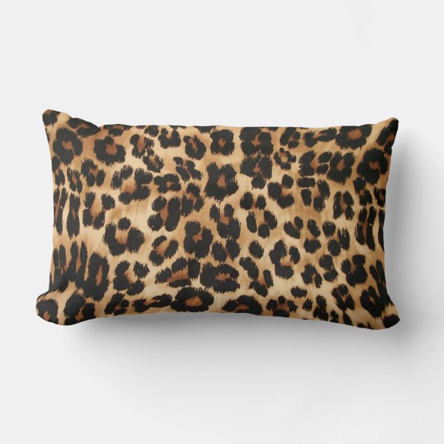 Leopardtrycktkudde Lumbarkudde (Framsida)