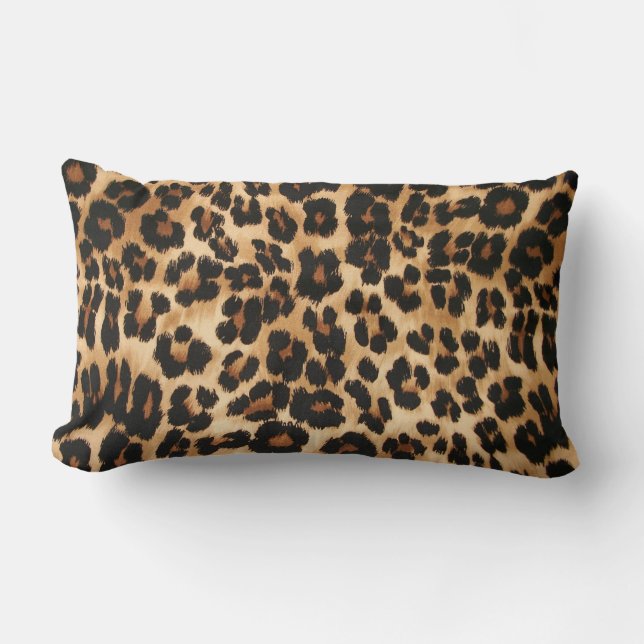 Leopardtrycktkudde Lumbarkudde (Framsida)