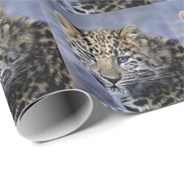Leopardunge Inpackningspapper Presentpapper (Rullad Hörn)