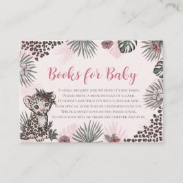 Leopardunge Rosa Safari Bebis Baby Shower Böcker f Tilläggskort