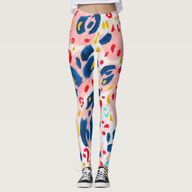 Leopardutskrift: handmålad akvarell. leggings (Framsida)