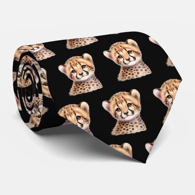 Leopardutskrift Modern Kawaii Söt Gepard Bebisar Slips (Rullad)
