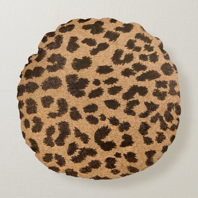 Leopart Mönster Rund Kudde (Framsidan)
