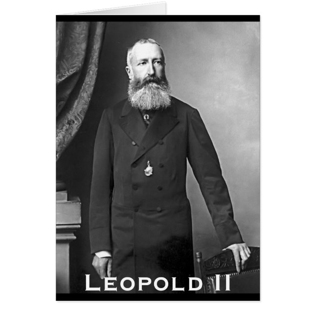 Leopold II van België Hälsningskort (Framsidan)