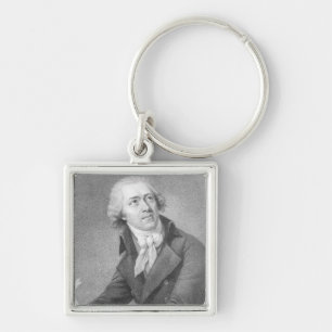 Leopold Kozeluch Fyrkantig Silverfärgad Nyckelring