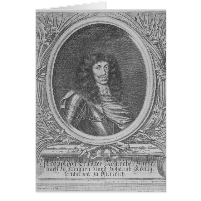 Leopold mig, helig romersk kejsare hälsningskort (Framsidan)