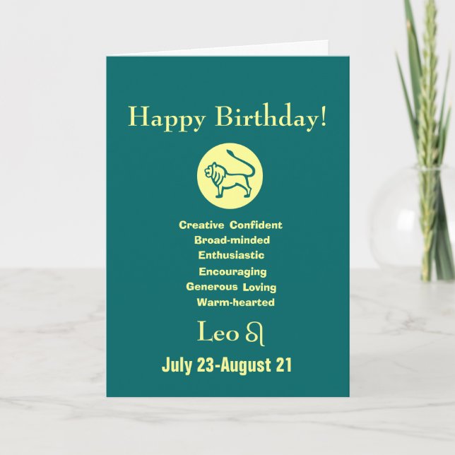Leo's Birthday horoscope Kort (Framsida)