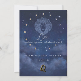 Leos födelsedagsinbjudan enligt Zodiac Inbjudningar