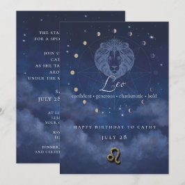 Leos födelsedagsinbjudan enligt Zodiac Inbjudningar