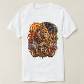Leos stjärntecken Lejon Celestial Astrologi Horosk T Shirt