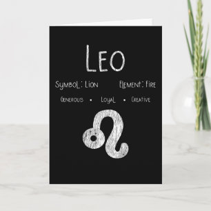 Leos stjärntecken Lejon Eld Astrologi Födelsedagsp Kort