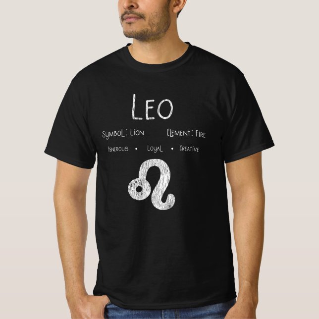Leos stjärntecken Lejon Eld Astrologi Födelsedagsp T Shirt (Framsida)