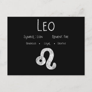 Leos stjärntecken Lejon Eld Astrologi Födelsedagsp Vykort