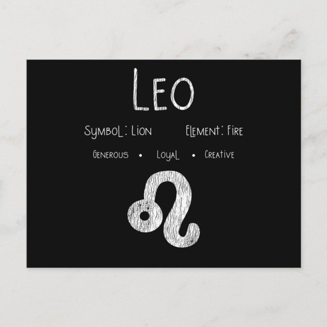 Leos stjärntecken Lejon Eld Astrologi Födelsedagsp Vykort (Framsida)