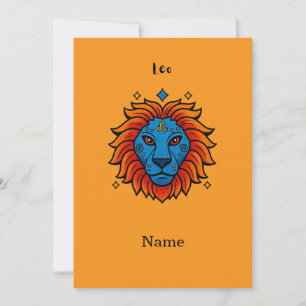 Leos stjärntecken Pop Art - Retro Lejon Illustrati Inbjudningar