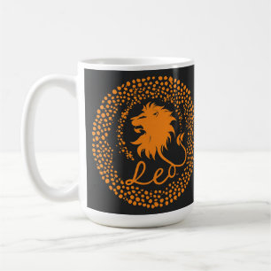 Leos stjärntecken-symbol med djärvt gyllene lejonh kaffemugg