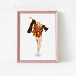 Leos Zodiak Illustration – Handritad Poster