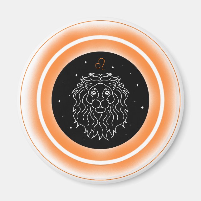 Leosymbol – Minimalt astrologiemblem Magnet (Framsidan)