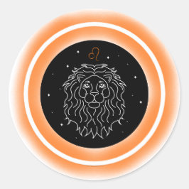 Leosymbol – Minimalt astrologiemblem Runt Klistermärke