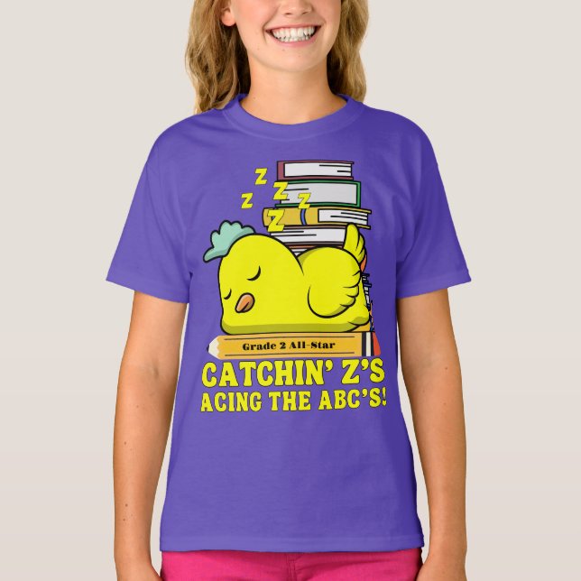 Lepande kyckling Back to school Klass T Shirt (Framsida)