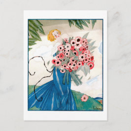 Lepape Art Deco Mode Illustration, sommar Vykort