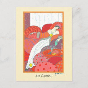 Lepape Fine Art Deco Mode Les Coussins Vykort