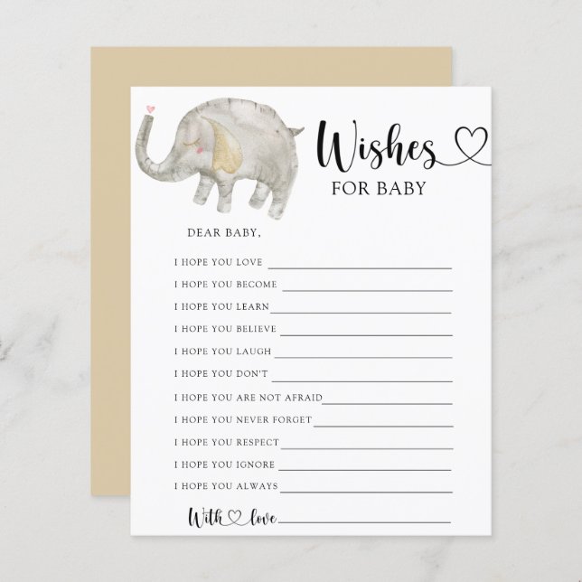 Lephant Party | önskemål för baby (Fram/baksida)