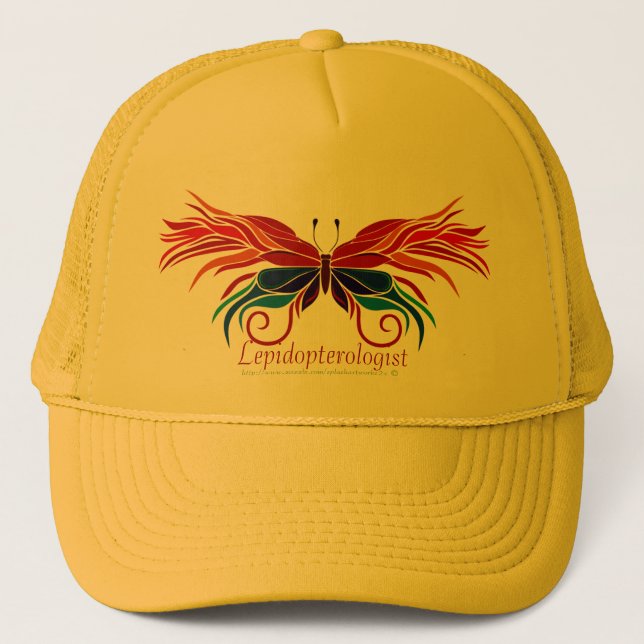 "Lepidopterolog (λεπίδος πτερόν)  Basebollkeps" Truckerkeps (Framsida)