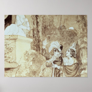 Leporello som serenading Elvira i klädseln Poster