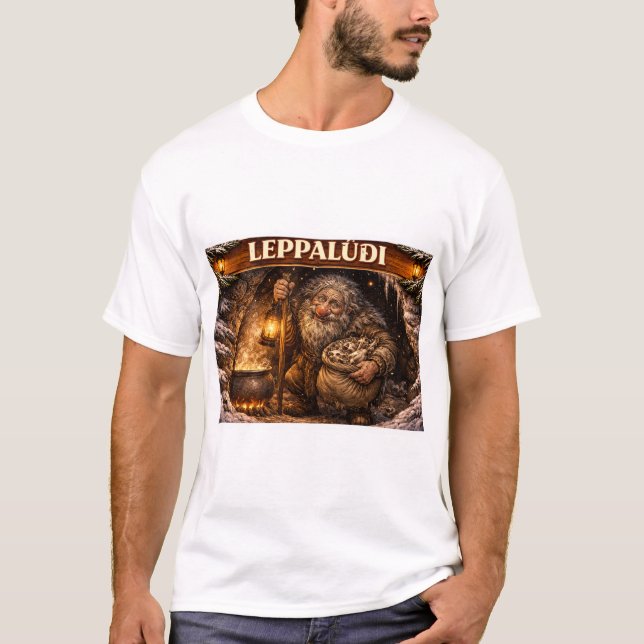Leppaludi isländsk julpojke t shirt (Framsida)