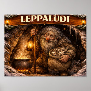 Leppaludi isländska Yule Lad Poster