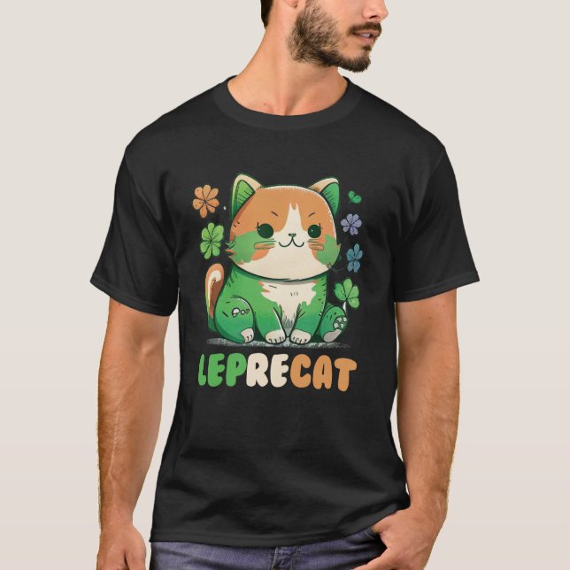 Leprecat Cute Irish Cat St Patricks Catricks Day K T Shirt (Framsida)
